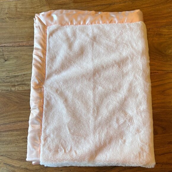 Cloud Island Pink Solid Satin Edge Plush Blanket - Picture 1 of 11